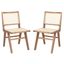 Hattie French Cane Dining Chair Set of 2 In Walnut