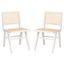 Hattie French Cane Dining Chair Set of 2 In White And Natural