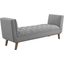 Haven Light Gray Tufted Button Upholstered Fabric Accent Bench