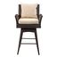 Hayes Brown and Beige Outdoor Wicker Swivel Armed Bar Stool