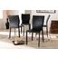 Heidi Modern and Contemporary Black Faux Leather Upholstered 4-Piece Dining Chair Set