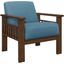 Helena Accent Chair with Storage Arms In Blue