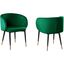 Hemingway Velvet Upholstered Side Chair In Green