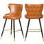 Hendrix Cognac Faux Leather Counter/Bar Stool Set of 2