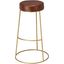 Henry Brown Round Leather Bar Stool LS20HENBSBR