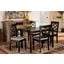 Henry Modern and Contemporary Grey Fabric Upholstered and Dark Brown Finished Wood 5-Piece Dining Set