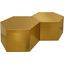 Hexagon Brushed Gold Coffee Table 292-CT-2PC