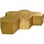 Hexagon Brushed Gold Coffee Table 292-CT-5PC