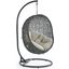 Hide Gray and Beige Outdoor Patio Swing Chair With Stand