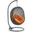 Hide Gray and Orange Outdoor Patio Swing Chair With Stand