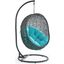 Hide Gray Turquoise Outdoor Patio Swing Chair With Stand