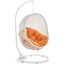 Hide White Orange Outdoor Patio Swing Chair With Stand