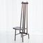 High Back Chair In Bronze And Dark Brown Leather