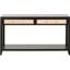 Holland 2 Drawer Console Table In Brushed Black Natural Rattan