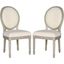 Holloway Light Beige and Rustic Grey Brasserie Linen Oval Side Chair