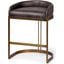 Hollyfield 29 Inch Total Height Black Leather Seat Gold Metal Base Stool