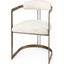 Hollyfield Cream Fabric Seat With Gold Iron Frame Dining Chair Set of 2