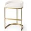 Hollyfield Cream Fabric Seat With Gold Metal Base Bar Stool