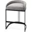 Hollyfield Gray Fabric Seat With Gray Metal Base Counter Stool