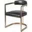Hollyfield Ii Black Leather Seat Gold Iron Frame Dining Chair Set of 2