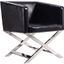 Hollywood Lounge Accent Chair in Black and Polished Chrome