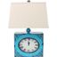 Homeroots Blue Vintage Metal Clock Base Table Lamp