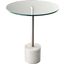 Homeroots Brushed Steel White Marble End Table