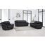 Homeroots Chic Black Leather Sofa Set
