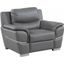 Homeroots Chic Grey Leather Chair