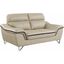 Homeroots Contemporary Beige Leather Loveseat
