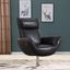 Homeroots Contemporary Black Leather Lounge Chair