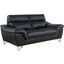 Homeroots Contemporary Black Leather Loveseat