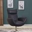 Homeroots Contemporary Navy Leather Lounge Chair