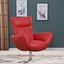 Homeroots Contemporary Red Leather Lounge Chair