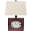 Homeroots Red Vintage Metal Clock Base Table Lamp