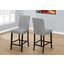 Homeroots Two Grey Leather Look Solid Wood And Mdf Counter Height Dining Chairs