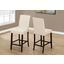 Homeroots Two Ivory Leather Look Solid Wood And Mdf Counter Height Dining Chairs