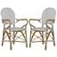 Hooper Black and White Indoor/Outdoor Stacking Armchair Set of 2 FOX5209E