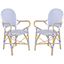 Hooper Blue and White Indoor/Outdoor Stacking Armchair Set of 2 FOX5209A