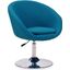 Hopper Swivel Adjustable Height Chair in Blue and Polished Chrome