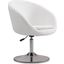 Hopper Swivel Adjustable Height Faux Leather Chair in White and Polished Chrome