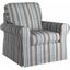 Horizon Slipcover For Box Cushion Chair In Blue Striped