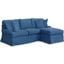 Horizon Slipcover For T-Cushion Sectional Sofa With Chaise In Indigo Blue