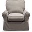 Horizon Light Gray Slipcovered Swivel Rocking Chair