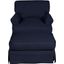 Horizon Slipcover Set For T-Cushion Chair and Ottoman In Navy Blue