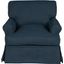 Horizon Navy Blue Slipcovered T-Cushion Chair