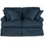 Horizon Navy Blue T-Cushion Slipcovered Loveseat