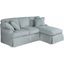 Horizon Slipcover For T-Cushion Sectional Sofa With Chaise In Aqua Blue