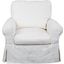 Horizon Warm White Slipcovered Swivel Rocking Chair