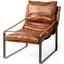 Hornet I Brown Leather Unibody Seat With Black Metal Frame Accent Chair